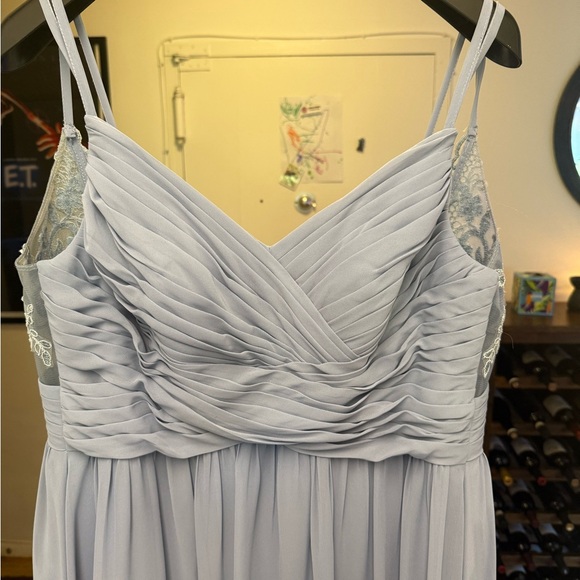 Azazie Blue Ruched Prom Dress - Picture 7 of 7
